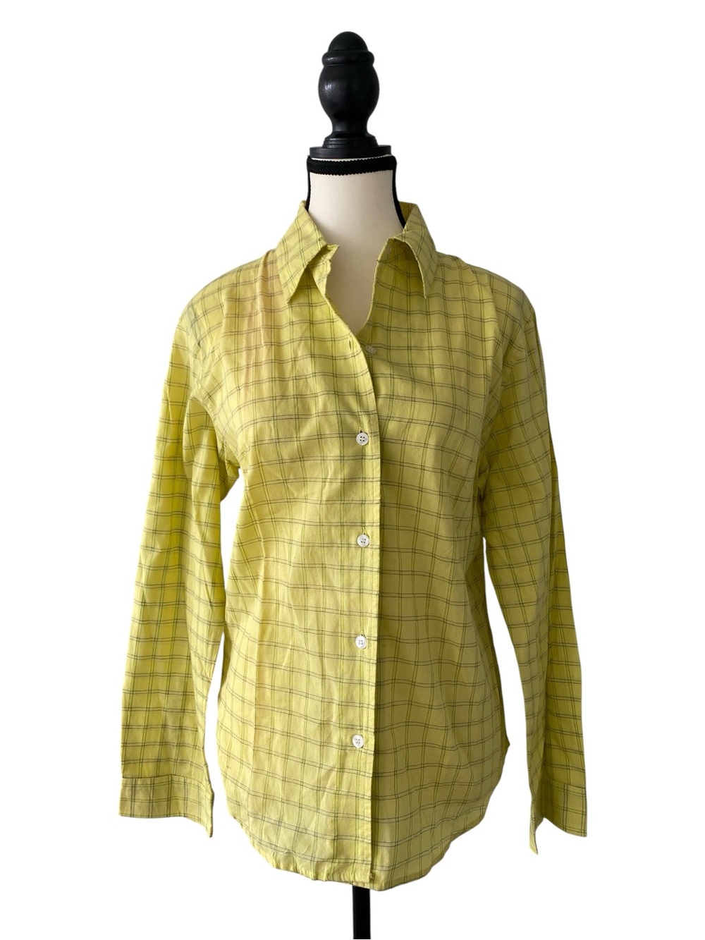 Guess Yellow Plaid Button-Down Shirt 100% cotton - Picture 2 of 8